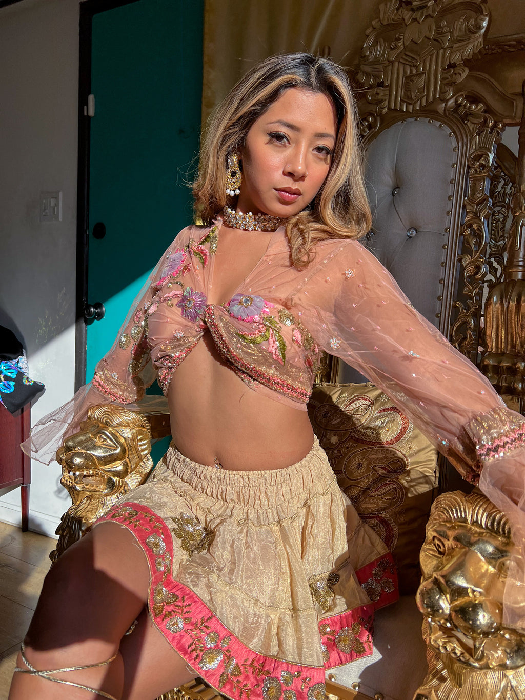 Golden Romance Mini Gehr Skirt