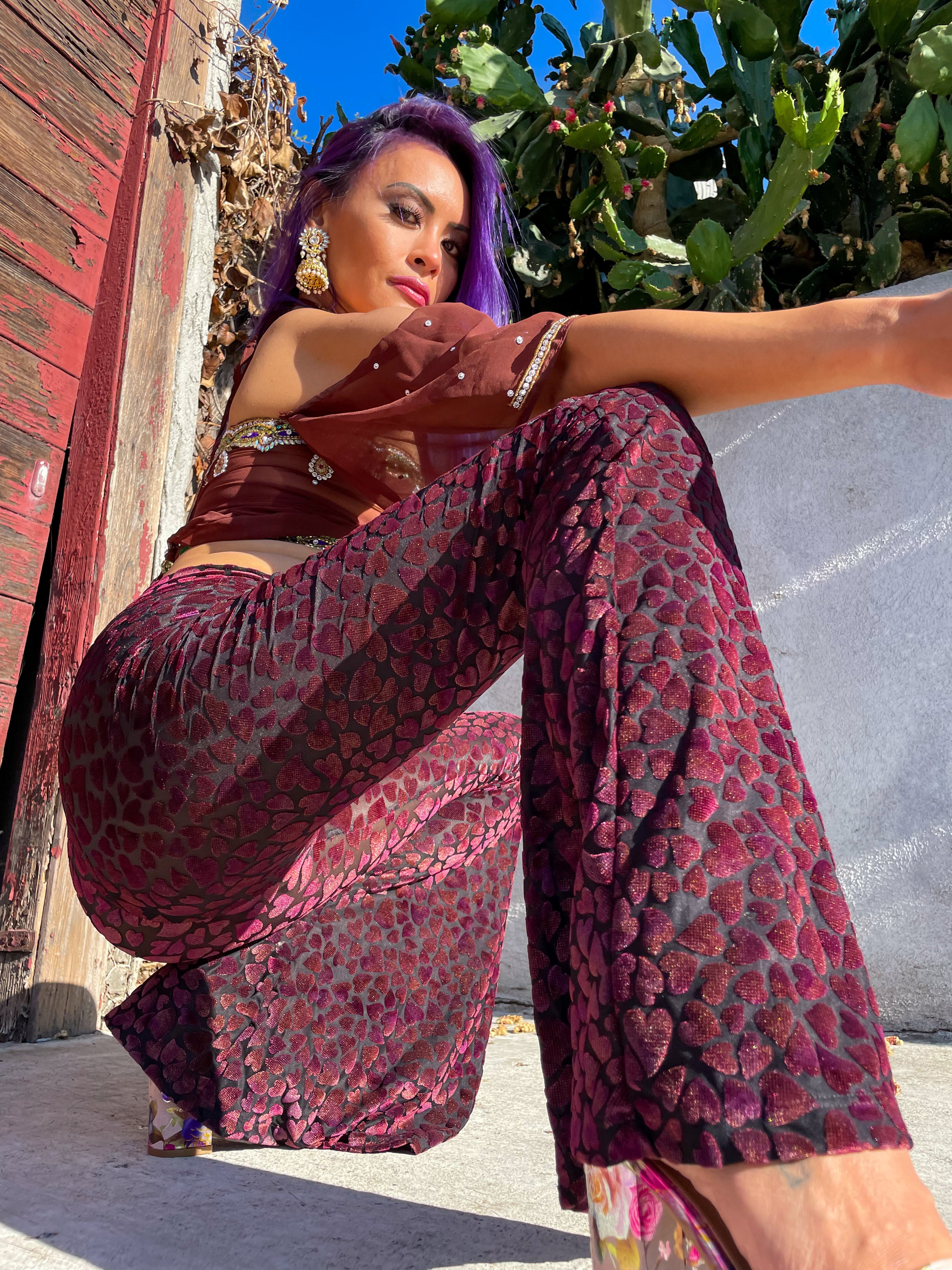 Sweetheart Velvet Flares Bell Bottoms