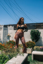 Load image into Gallery viewer, Cosmic Yoni Velvet Burnout Flare Pants
