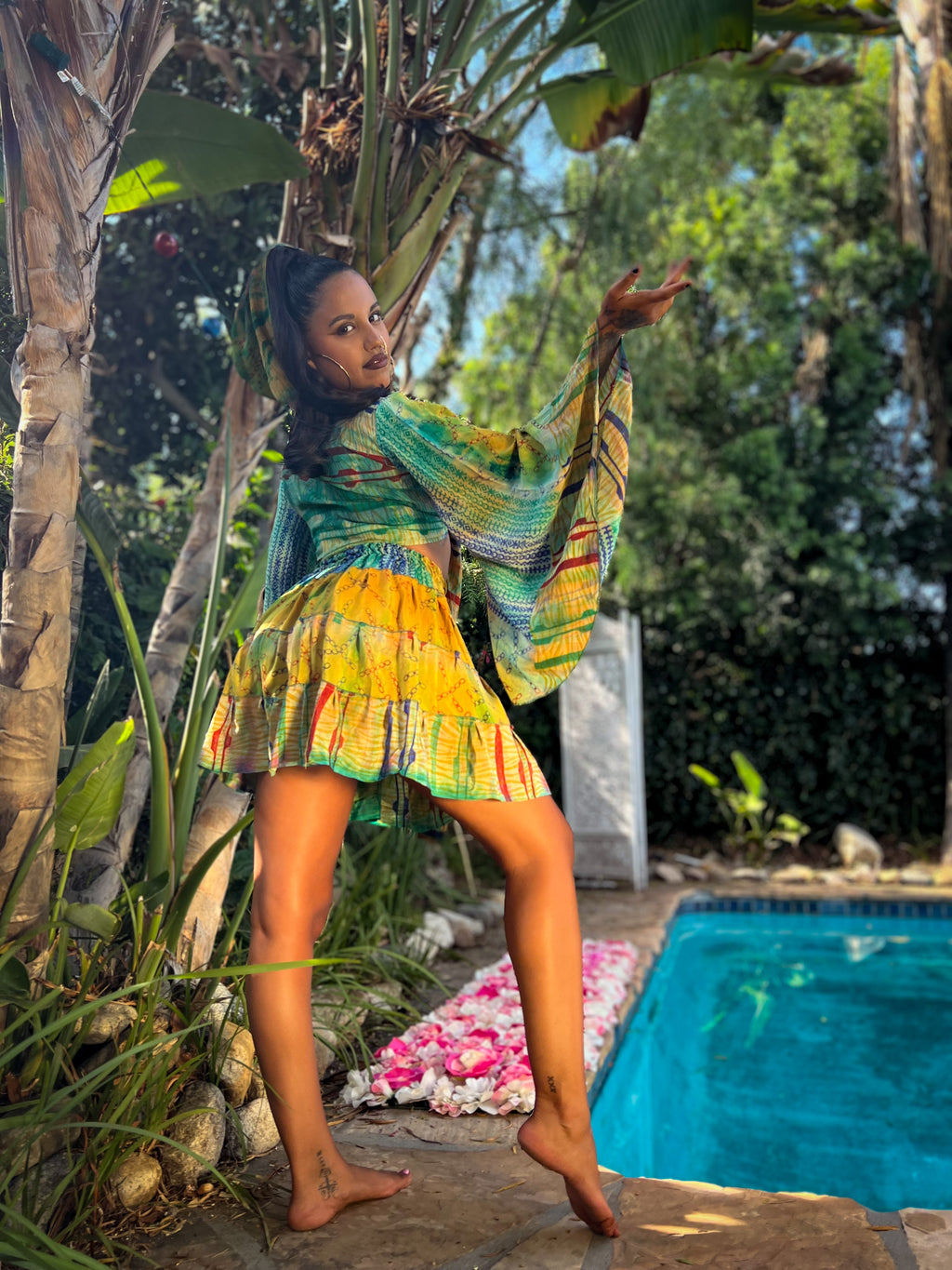 Jungle Kaleidoscope midi mini skirt set