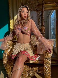 Golden Romance Mini Skirt