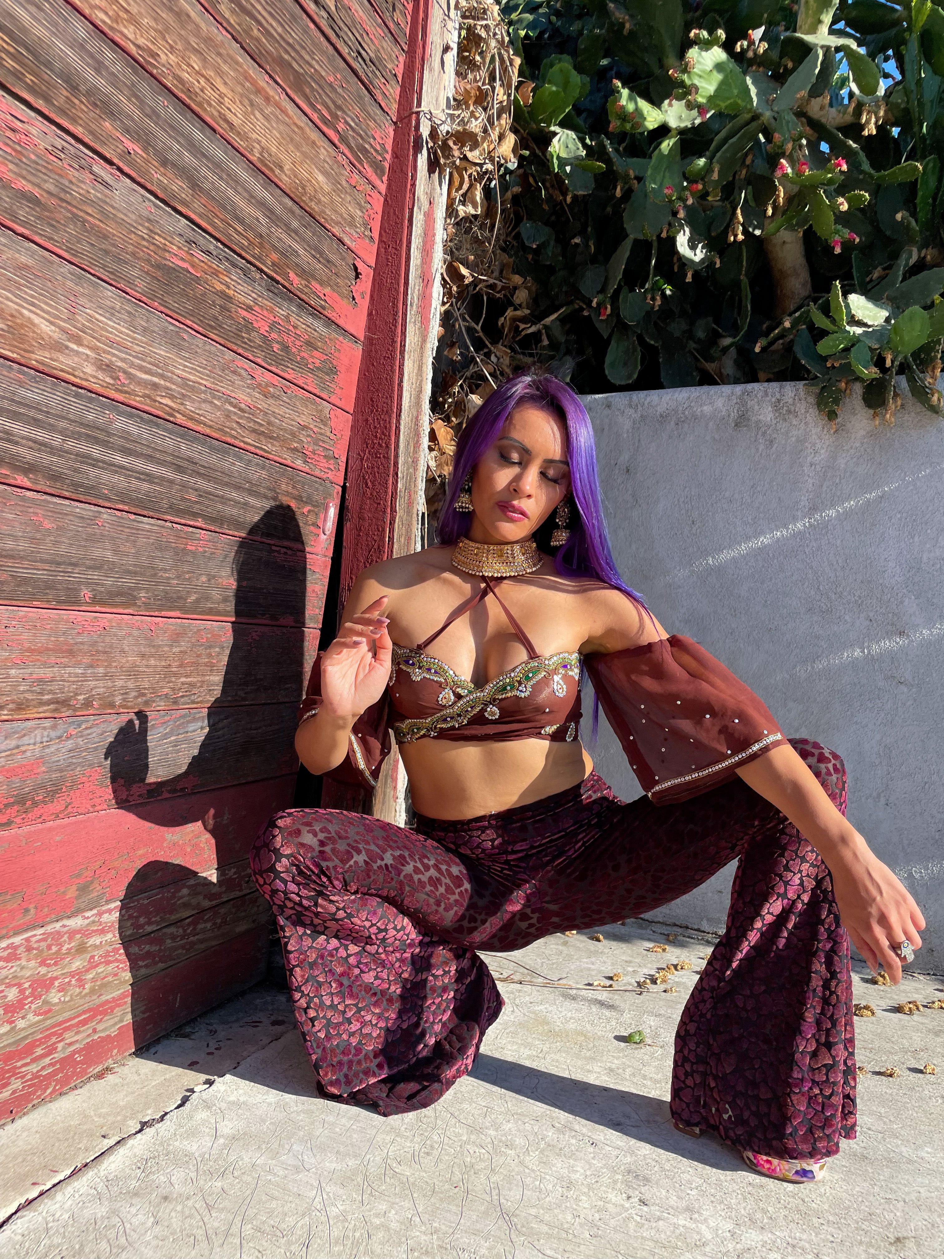 Sweetheart Velvet Flares Bell Bottoms