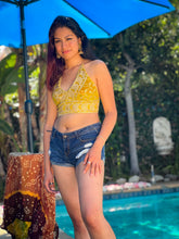 Load image into Gallery viewer, Gold Lemon halter Top
