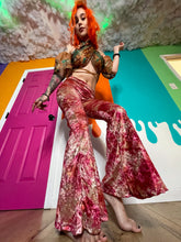 Load image into Gallery viewer, sunsets n roses velvet flare pants
