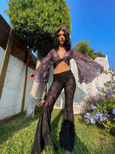 Load image into Gallery viewer, The Laced Up Black Flares Bell Bottoms
