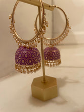 Load image into Gallery viewer, The Amethyst Jhumka Hoops
