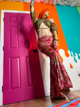 Load image into Gallery viewer, sunsets n roses velvet flare pants
