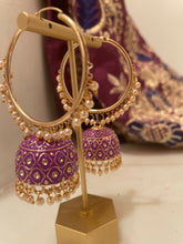 Load image into Gallery viewer, The Amethyst Jhumka Hoops
