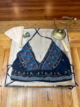 Load image into Gallery viewer, Blue Lightning Halter Top
