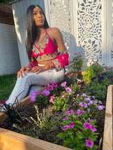 Load image into Gallery viewer, Pink lotus halter top
