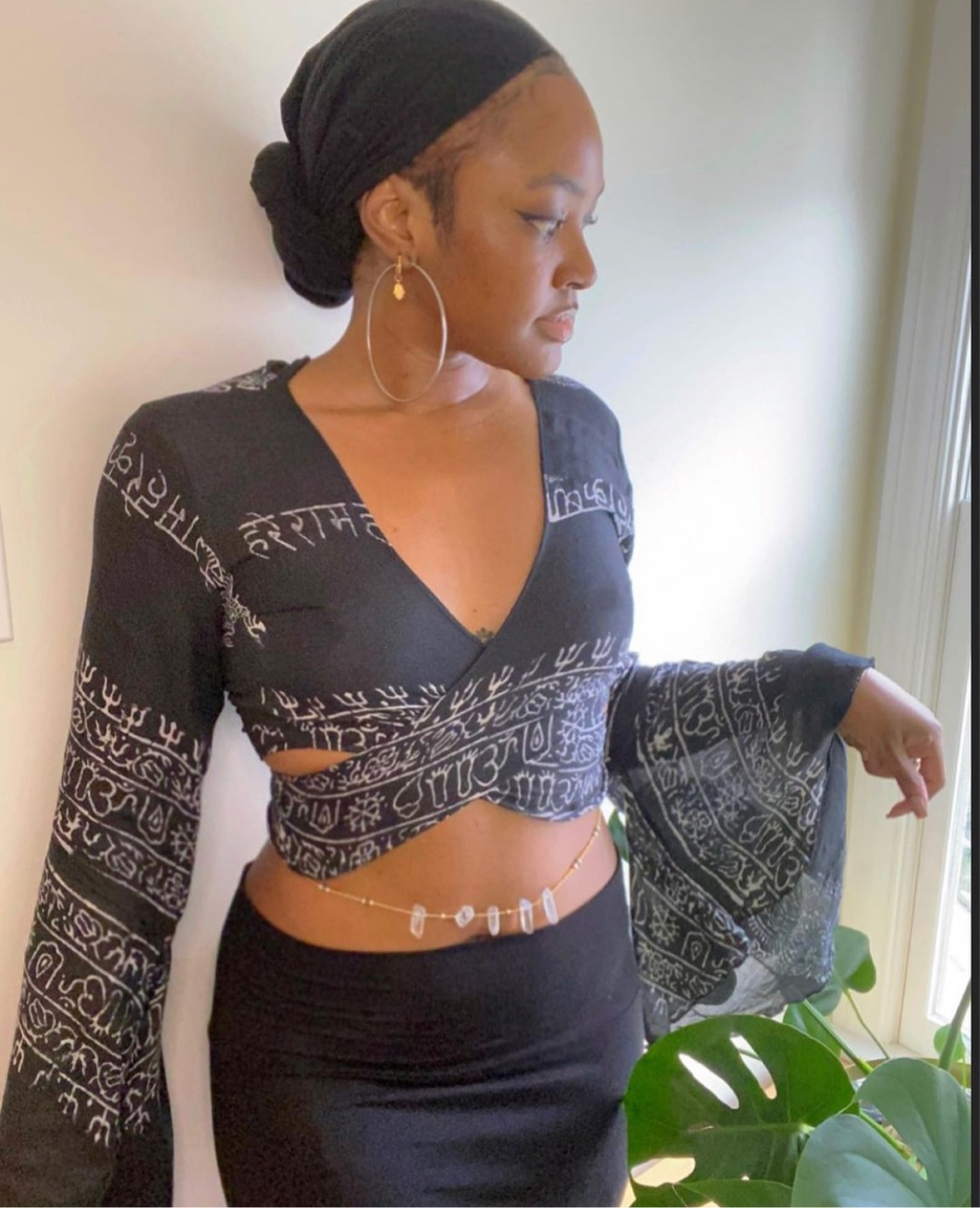 Black Sanskrit Top