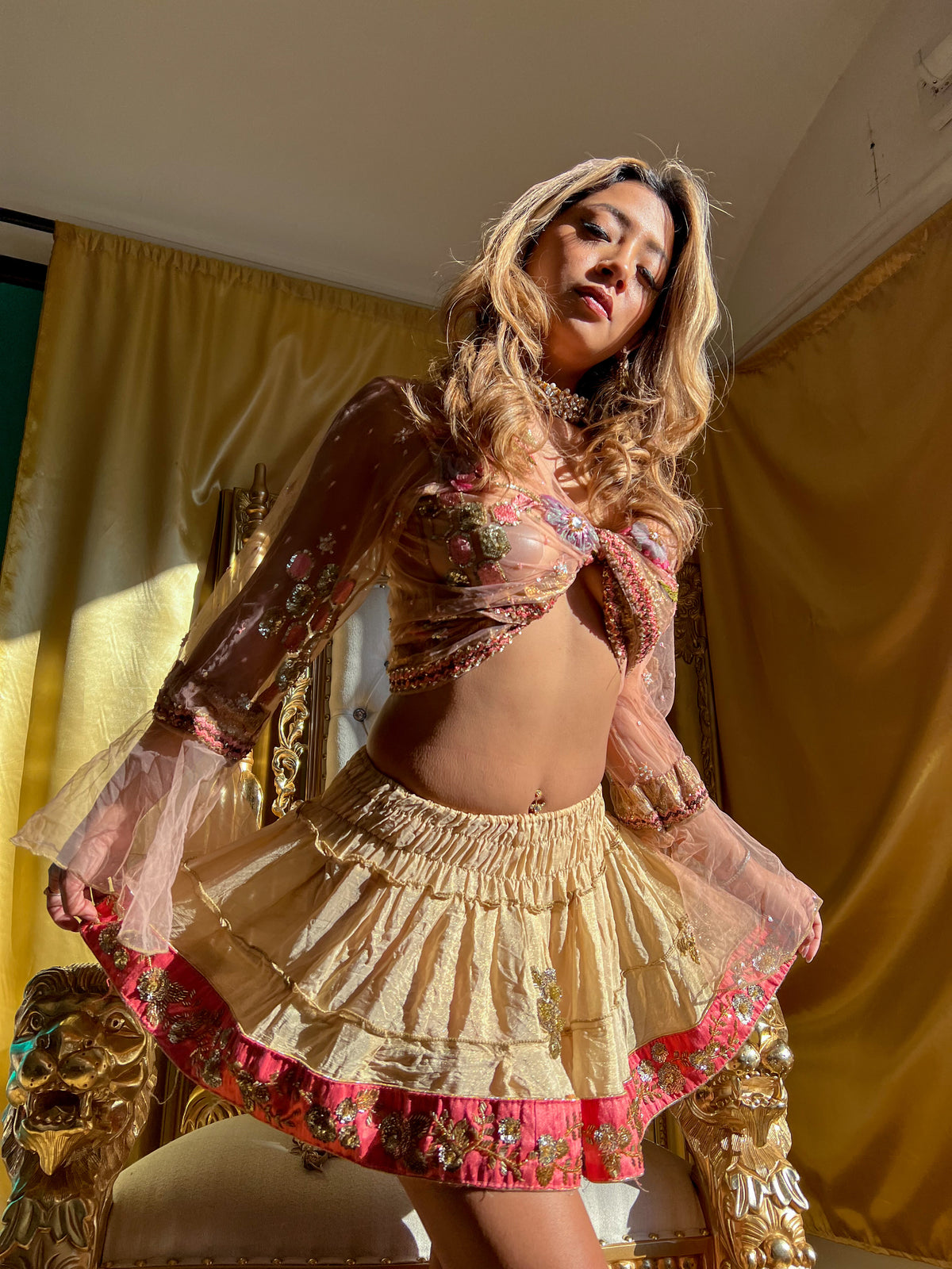 Golden Romance Mini Gehr Skirt