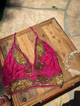 Load image into Gallery viewer, Pink Golden Arc Halter Top
