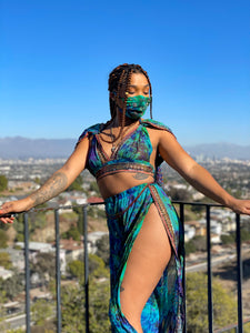 Golden peacock face mask