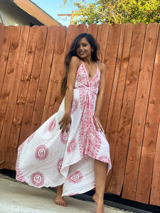 White Sanskrit Dress (with red writing)