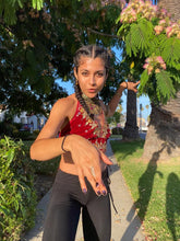 Load image into Gallery viewer, Fire Velvet Halter top
