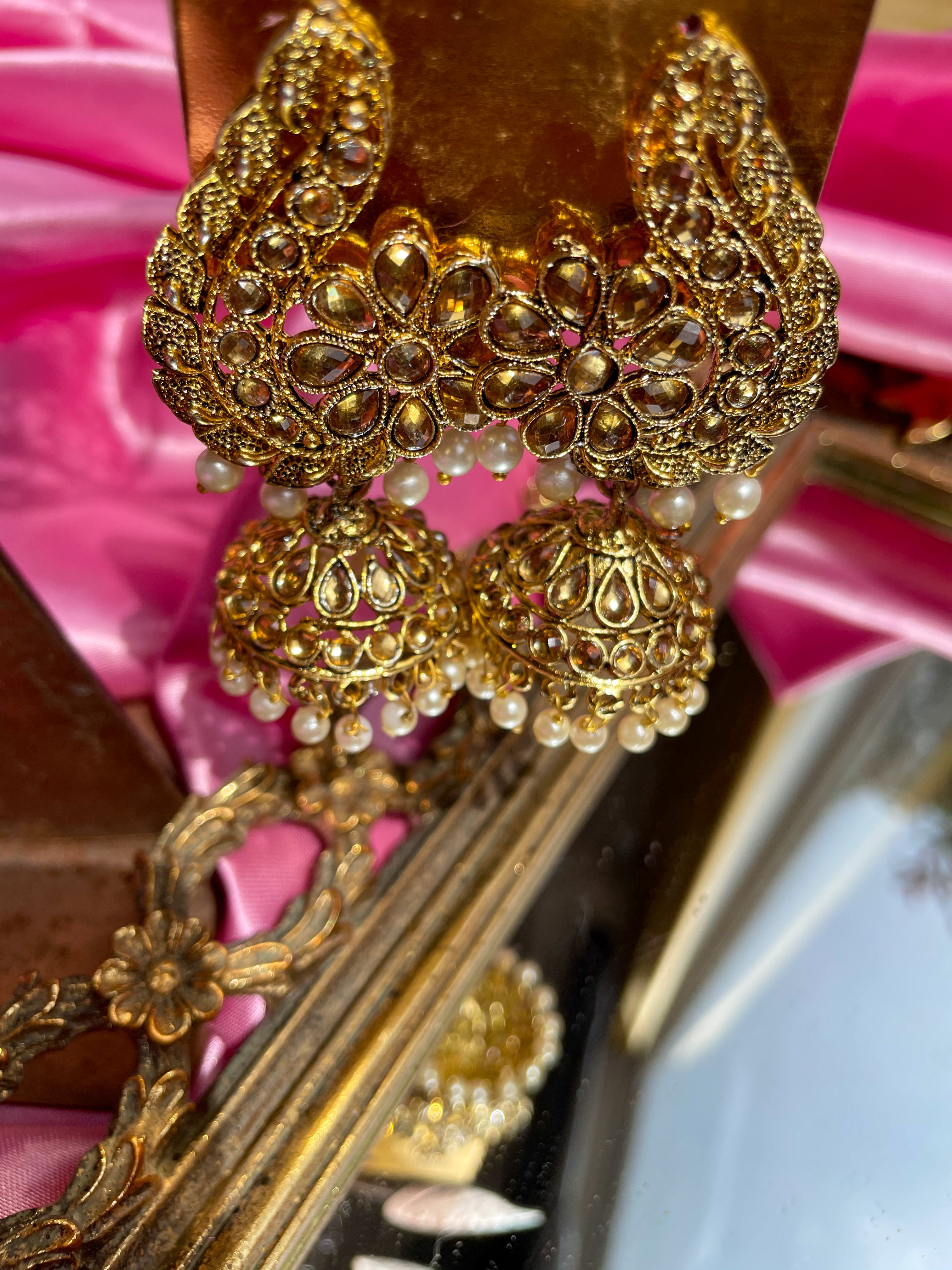 The Peacock Love Jhumka Earrings