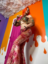 Load image into Gallery viewer, sunsets n roses velvet flare pants
