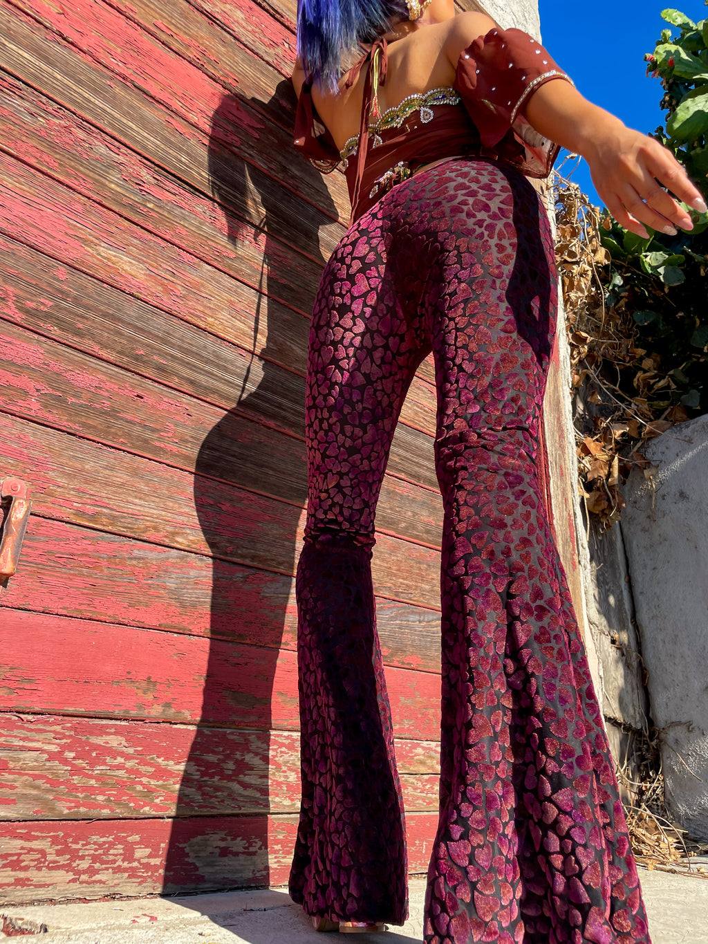 Sweetheart Velvet Flares Bell Bottoms