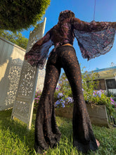 Load image into Gallery viewer, The Laced Up Black Flares Bell Bottoms
