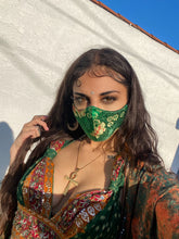 Load image into Gallery viewer, Green Dragon Satin Mask
