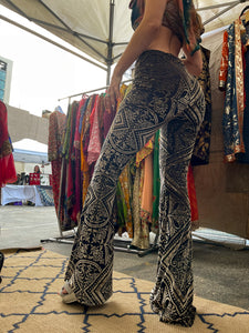 Gold Moondust Velvet Flares in Bell Bottoms