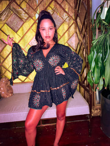 Moonlight Sparkle Mini Babydoll Dress