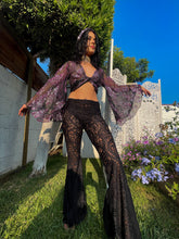 Load image into Gallery viewer, The Laced Up Black Flares Bell Bottoms
