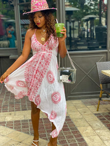 White Sanskrit Dress (with red writing)