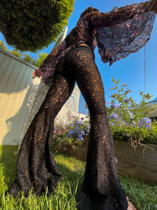 The Laced Up Black Flares Bell Bottoms