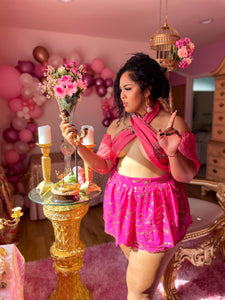Pink Lotus Aura Wrap Top
