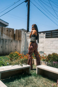 Cosmic Yoni Velvet Burnout Flare Pants