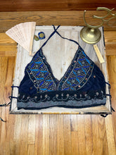 Load image into Gallery viewer, Blue Lightning Halter Top
