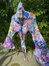 Load image into Gallery viewer, Rainbow Roses Hoodie Wrap Top
