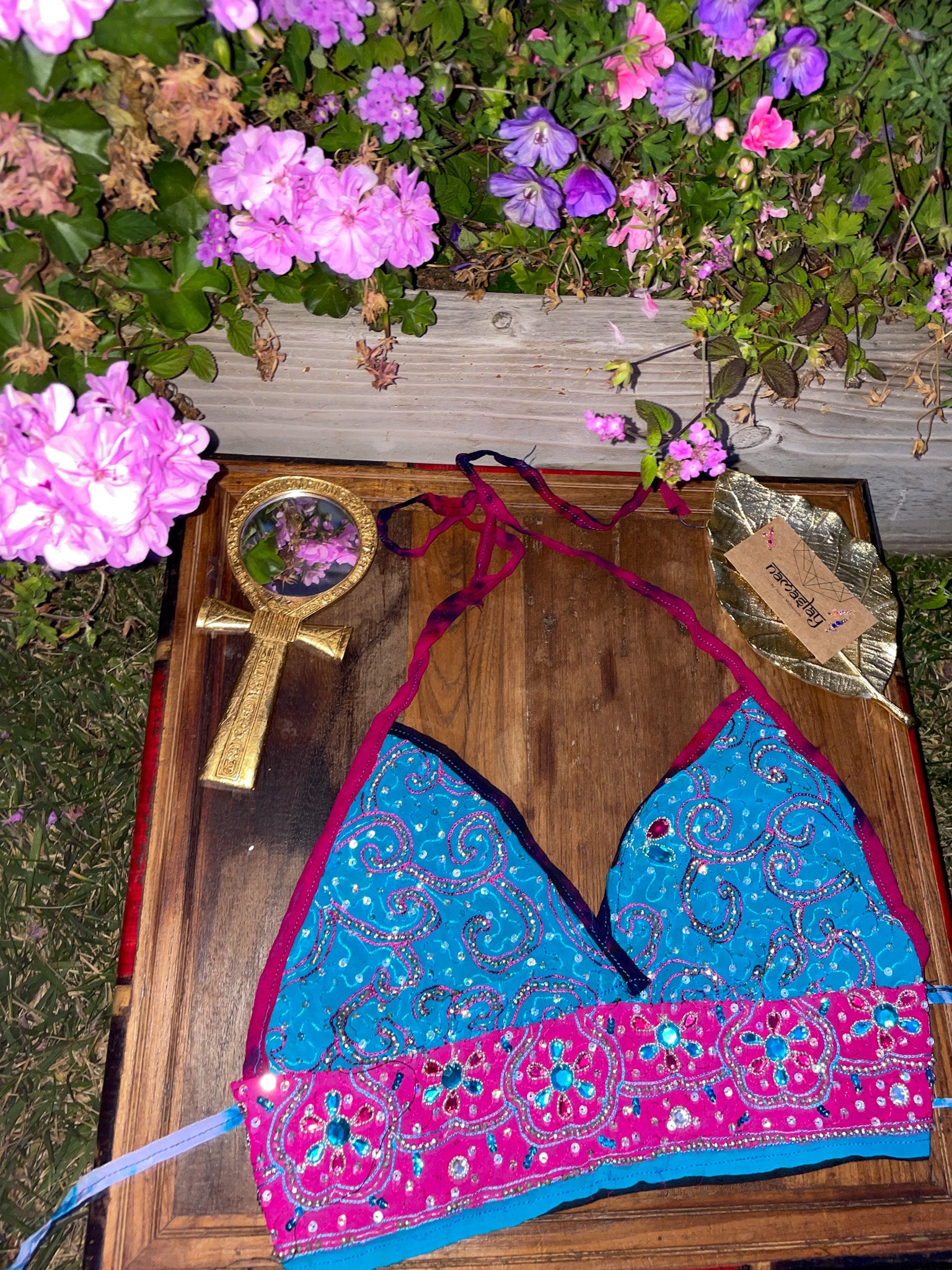 cosmic lily halter top