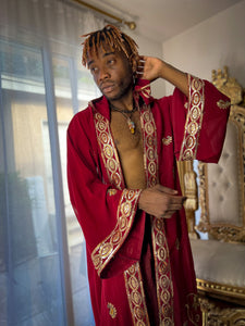 Deep Royal Unisex Hooded Kimono