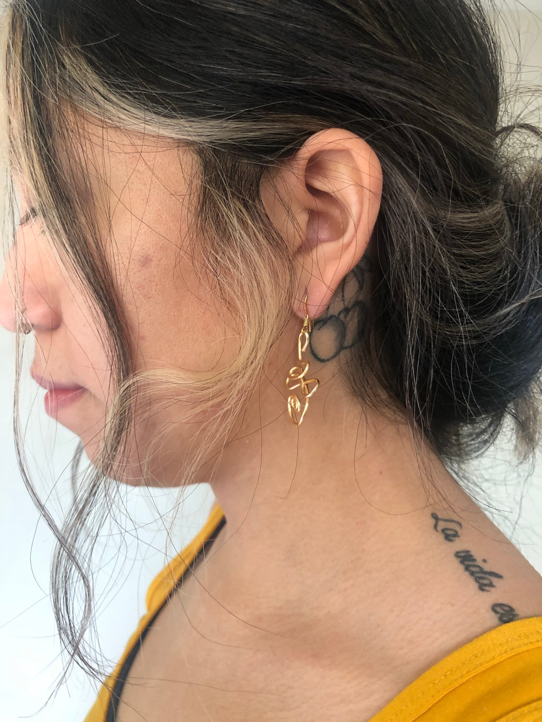 Small Gold Unalome Earrings