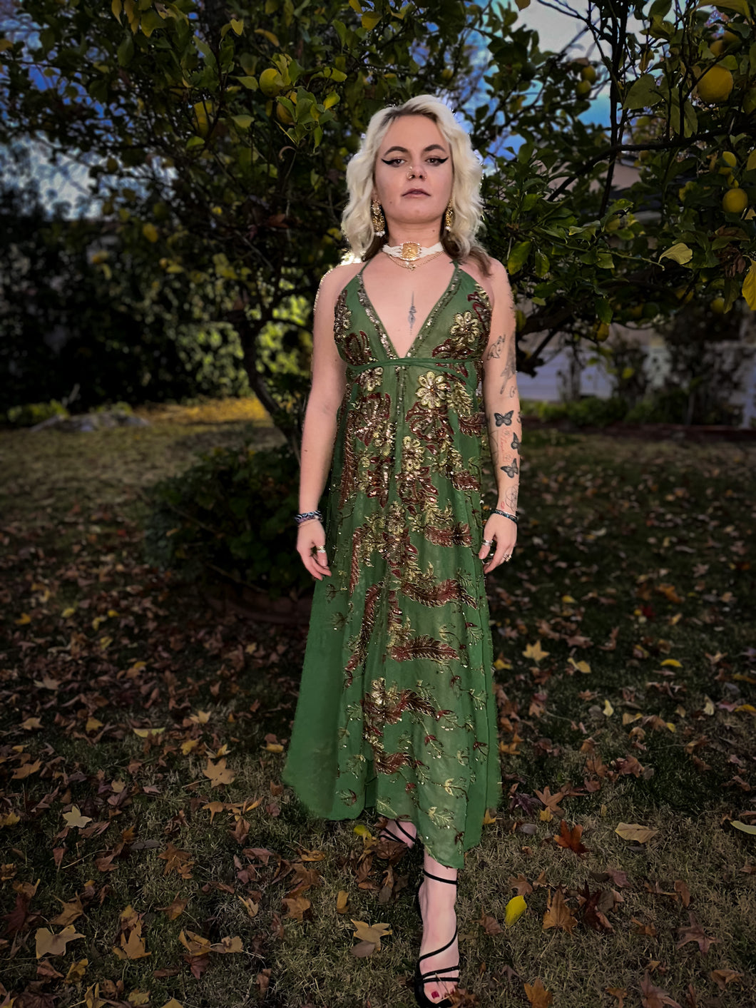 Emerald Gold Elixir Magic Dress
