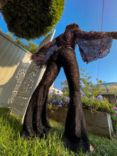 Load image into Gallery viewer, The Laced Up Black Flares Bell Bottoms

