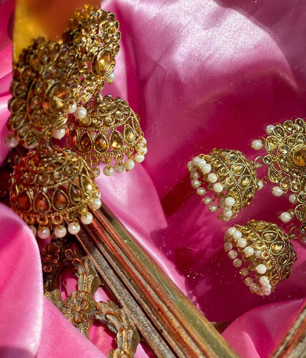 The Maya Gold Jhumka Earrings
