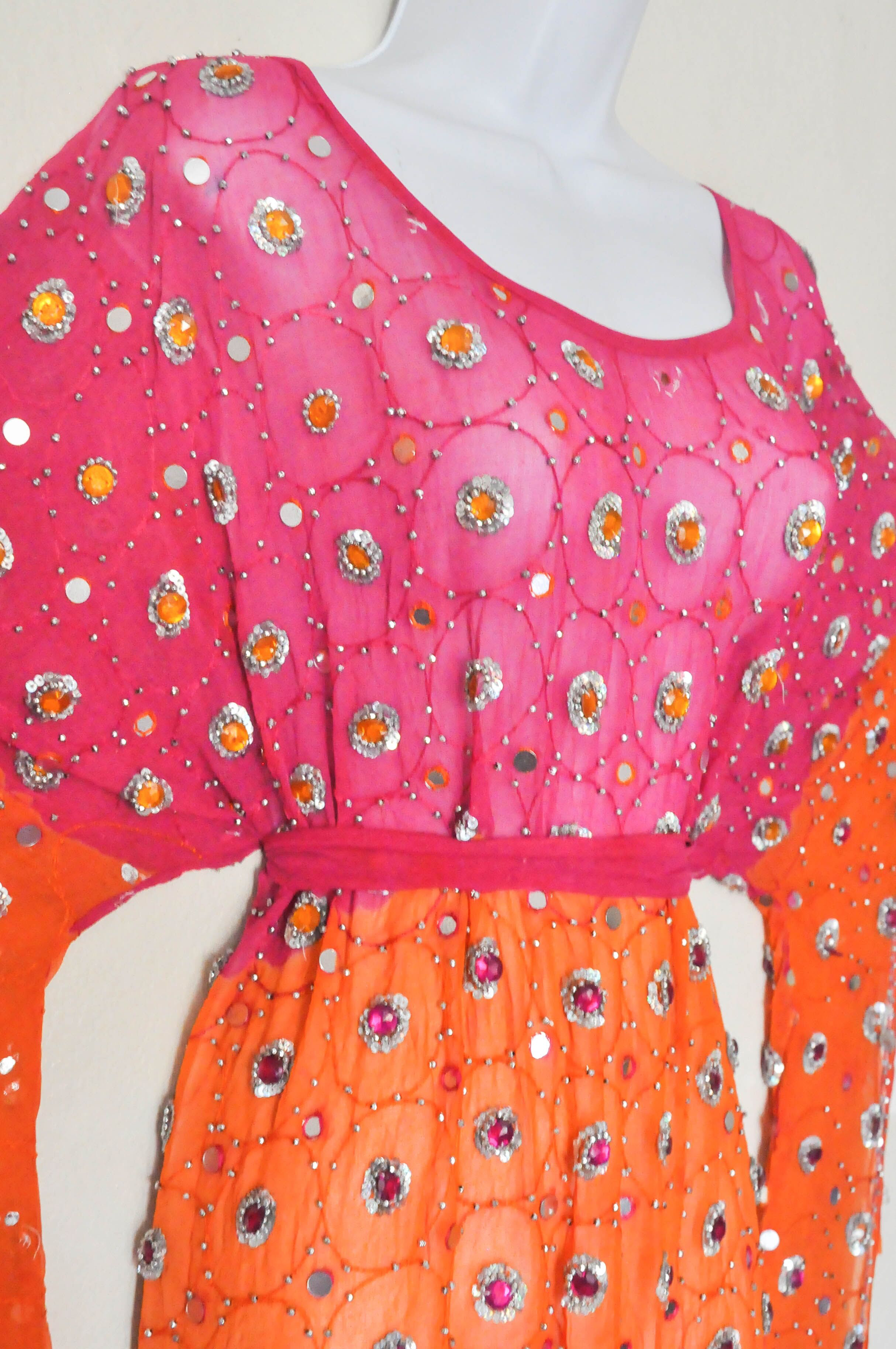Orange Pink Orbit Butterfly Dress