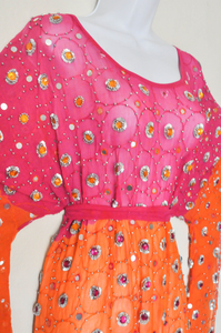 Orange Pink Orbit Butterfly Dress