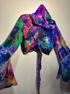 Jungle Flower Hoodie Wrap Top