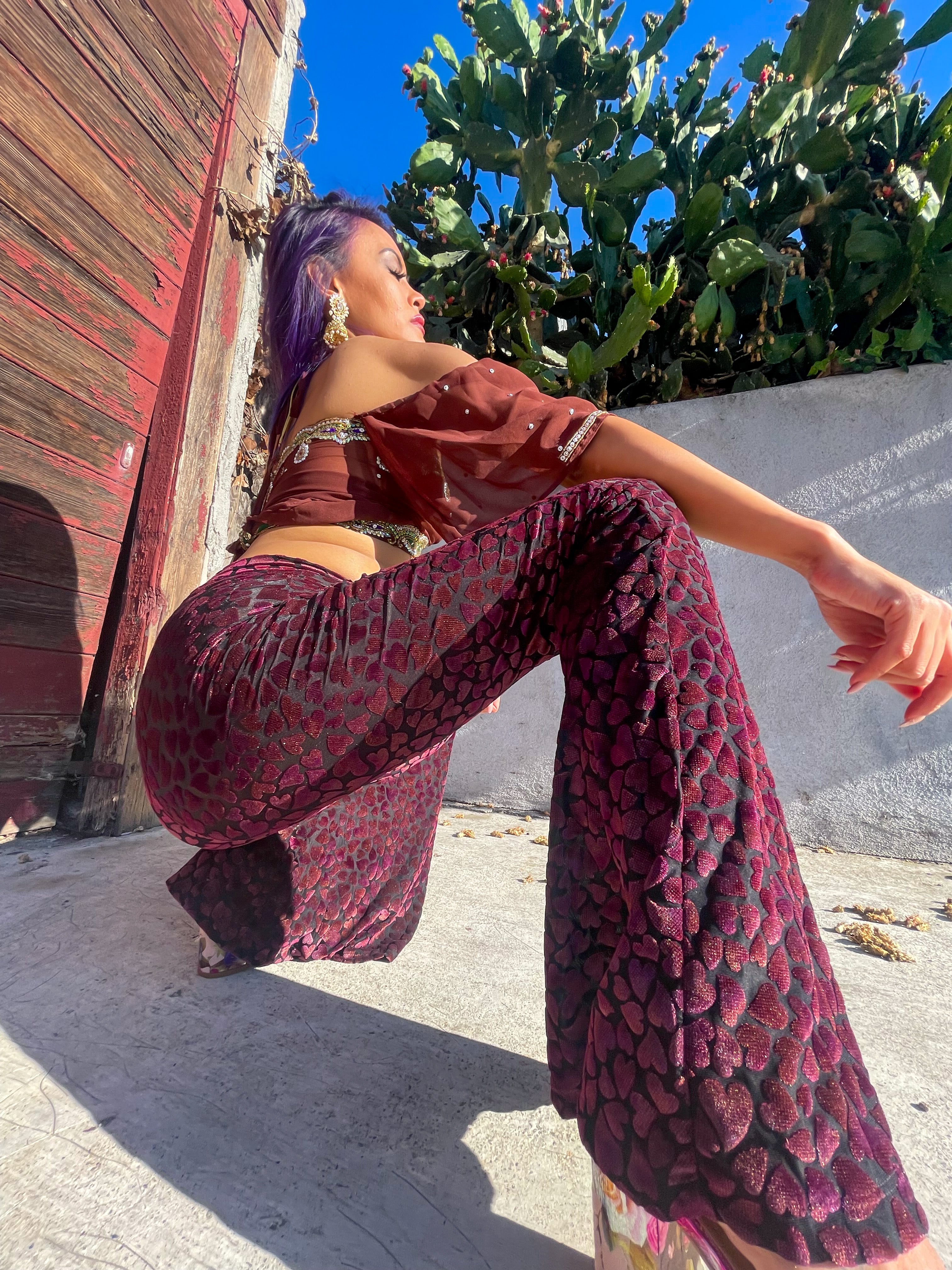 Sweetheart Velvet Flares Bell Bottoms